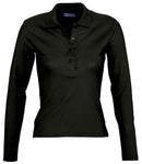 SOL'S Ladies Podium Long Sleeve Cotton Pique Polo Shirt-1