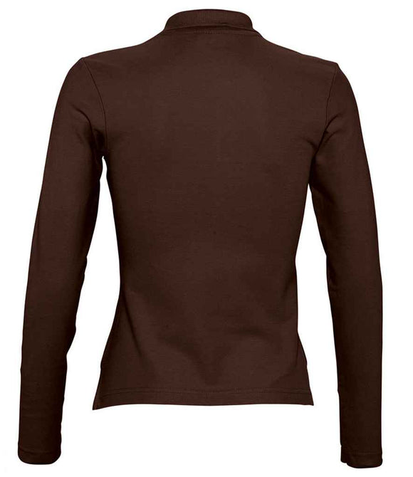SOL'S Ladies Podium Long Sleeve Cotton Pique Polo Shirt
