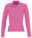 SOL'S Ladies Podium Long Sleeve Cotton Pique Polo Shirt-38