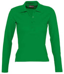 SOL'S Ladies Podium Long Sleeve Cotton Pique Polo Shirt-23