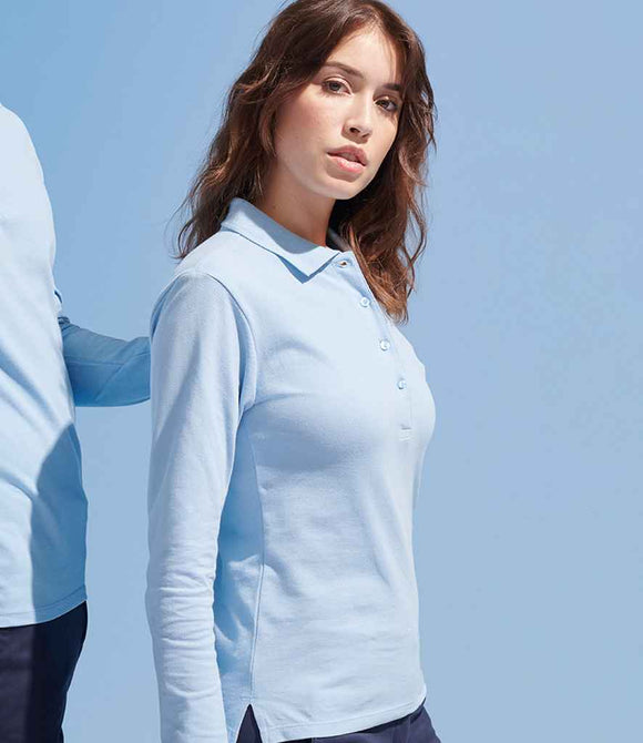 SOL'S Ladies Podium Long Sleeve Cotton Pique Polo Shirt