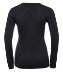 Russell Collection Ladies Cotton Acrylic V Neck Sweater-3