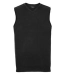 Russell Collection Sleeveless Cotton Acrylic V Neck Sweater-3