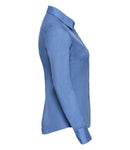 Russell Collection Ladies Long Sleeve Fitted Poplin Shirt-10