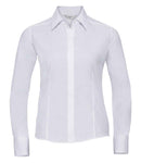 Russell Collection Ladies Long Sleeve Fitted Poplin Shirt-5