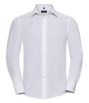 Russell Collection Long Sleeve Tailored Poplin Shirt-5