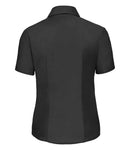 Russell Collection Ladies Short Sleeve Easy Care Oxford Shirt | Black-5