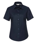 Russell Collection Ladies Short Sleeve Easy Care Oxford Shirt | Black-9