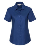 Russell Collection Ladies Short Sleeve Easy Care Oxford Shirt | Black-10