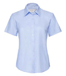 Russell Collection Ladies Short Sleeve Easy Care Oxford Shirt | Black-8