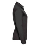 Russell Collection Ladies Long Sleeve Easy Care Poplin Shirt-4