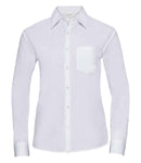 Russell Collection Ladies Long Sleeve Easy Care Poplin Shirt-5