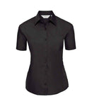 Russell Collection Ladies Short Sleeve Easy Care Poplin Shirt-2