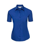 Russell Collection Ladies Short Sleeve Easy Care Poplin Shirt-8