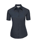 Russell Collection Ladies Short Sleeve Easy Care Poplin Shirt-7