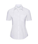 Russell Collection Ladies Short Sleeve Easy Care Poplin Shirt-5