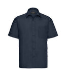 Russell Collection Short Sleeve Easy Care Poplin Shirt-11