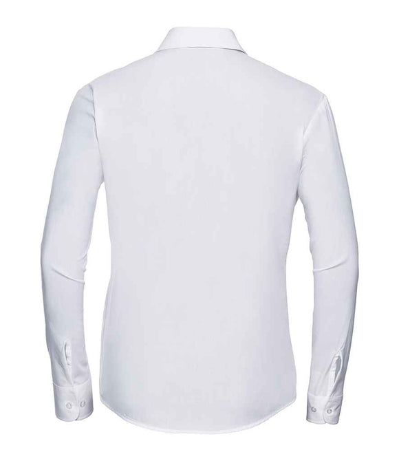Russell Collection Ladies Long Sleeve Easy Care Cotton Poplin Shirt