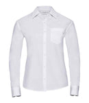 Russell Collection Ladies Long Sleeve Easy Care Cotton Poplin Shirt-5