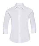 Russell Collection Ladies 3/4 Sleeve Easy Care Fitted Shirt-5