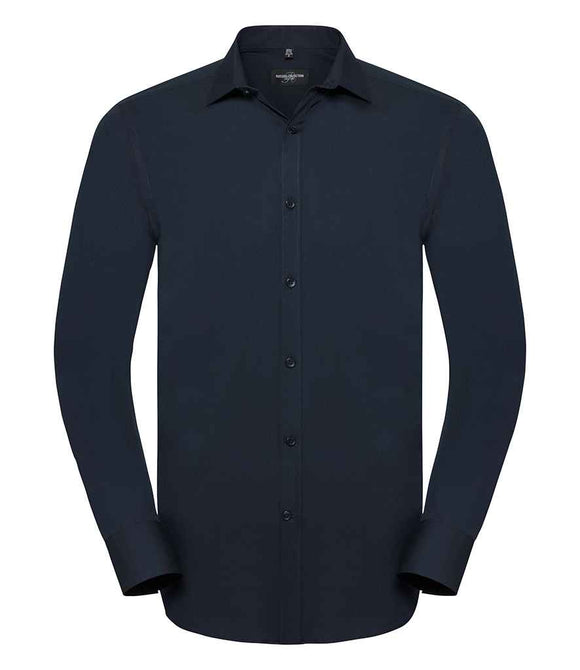 Russell Collection Long Sleeve Ultimate Stretch Shirt | Black