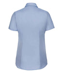 Russell Collection Ladies Short Sleeve Herringbone Shirt-6