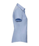 Russell Collection Ladies Short Sleeve Herringbone Shirt-7