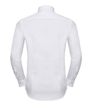 Russell Collection Long Sleeve Contrast Herringbone Shirt-3