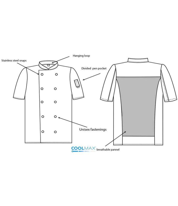 AFD Short Sleeve Coolmax Chef's Jacket