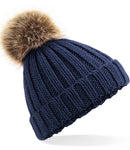 Beechfield Junior Faux Fur Pom Pom Chunky Beanie-5