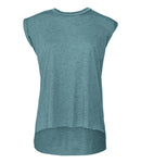 Bella Ladies Flowy Rolled Cuff Muscle T-Shirt-6