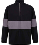 Front Row Panelled Zip Neck Top-1