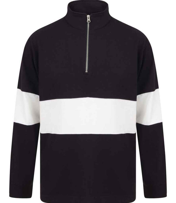 Front Row Panelled Zip Neck Top