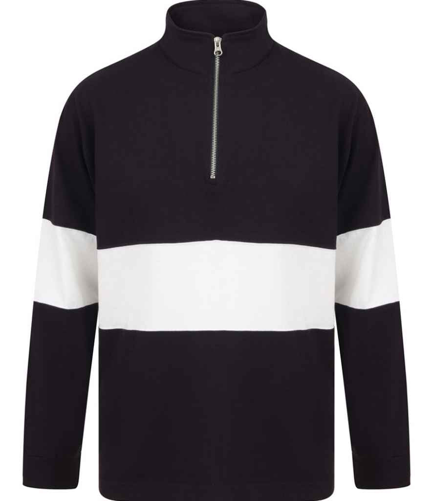 Front Row Panelled Zip Neck Top