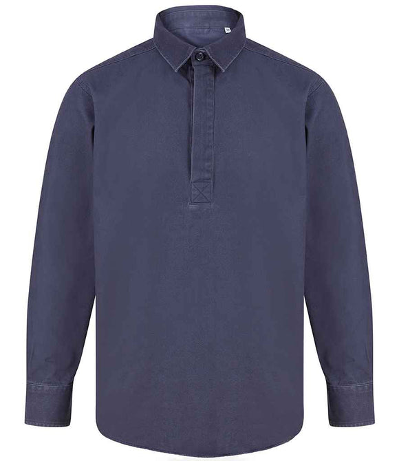 Front Row Pullover Drill Shirt | Washed Navy