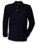 Henbury Long Sleeve Cotton Pique Polo Shirt-4