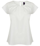 Henbury Ladies Pleat Front Short Sleeve Blouse-5