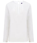 Henbury Ladies Pleat Front Long Sleeve Blouse-5