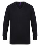 Henbury Lightweight Cotton Acrylic V Neck Sweater-9