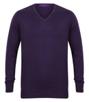 Henbury Lightweight Cotton Acrylic V Neck Sweater-10