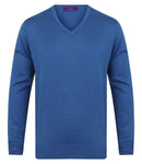 Henbury Lightweight Cotton Acrylic V Neck Sweater-11