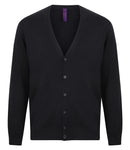 Henbury Lightweight Cotton Acrylic V Neck Cardigan-7
