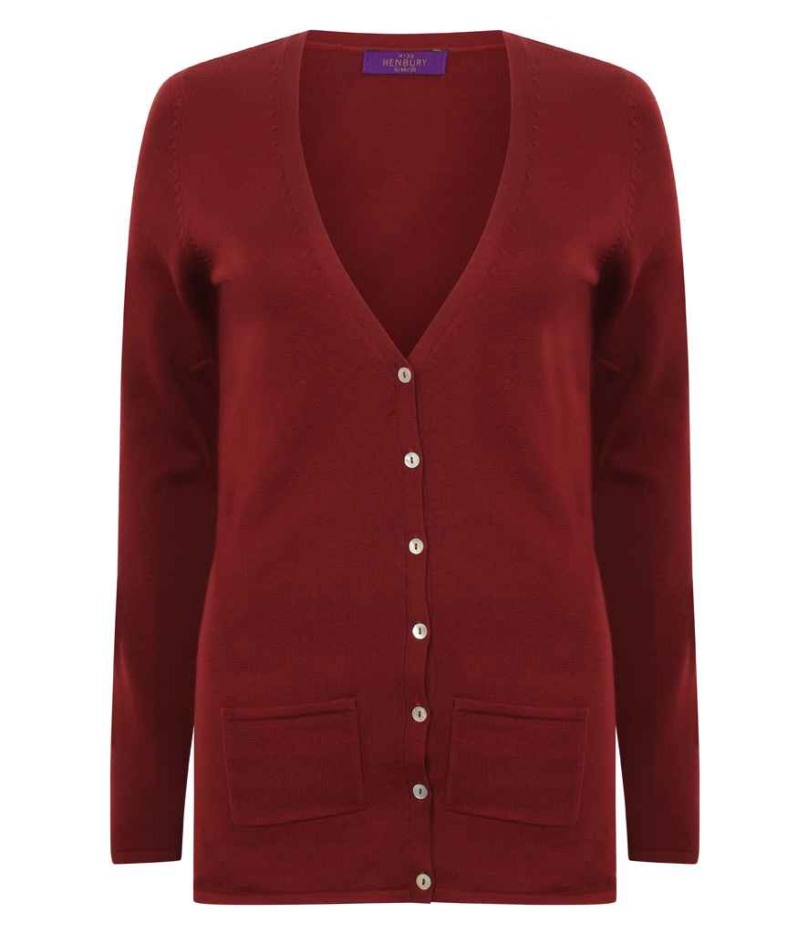 Henbury Ladies Cotton Acrylic V Neck Cardigan