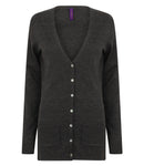Henbury Ladies Cotton Acrylic V Neck Cardigan-7