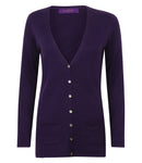 Henbury Ladies Cotton Acrylic V Neck Cardigan-9