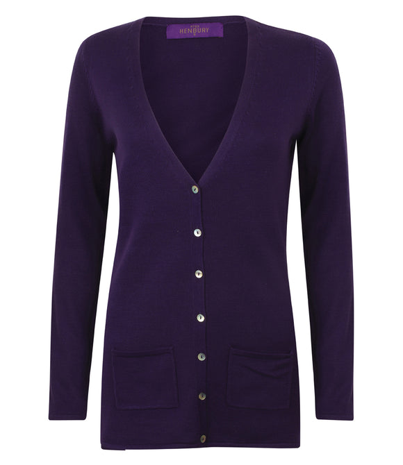 Henbury Ladies Cotton Acrylic V Neck Cardigan