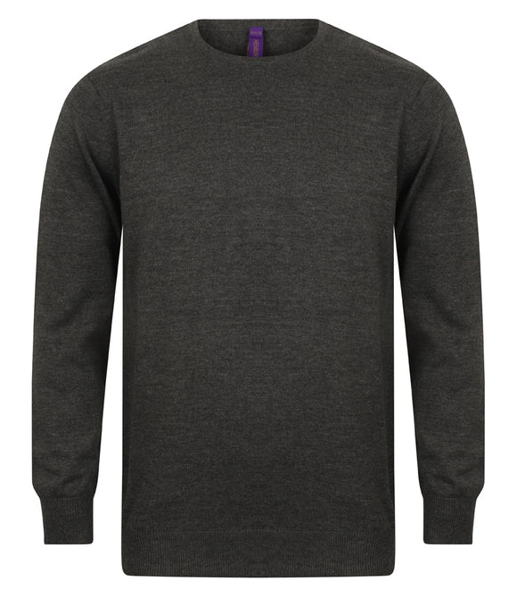 Henbury Lightweight Cotton Acrylic Crew Neck Sweater