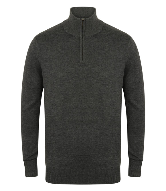 Henbury Zip Neck Sweater