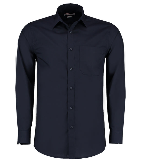 Kustom Kit Long Sleeve Tailored Poplin Shirt