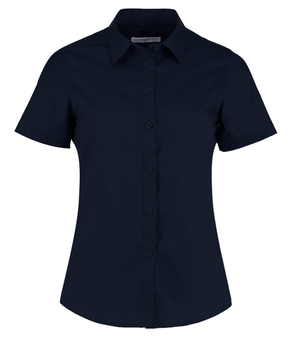 Kustom Kit Ladies Short Sleeve Tailored Poplin Shirt